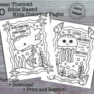 10 Ocean Themed Bible Based Kids Coloring Pages